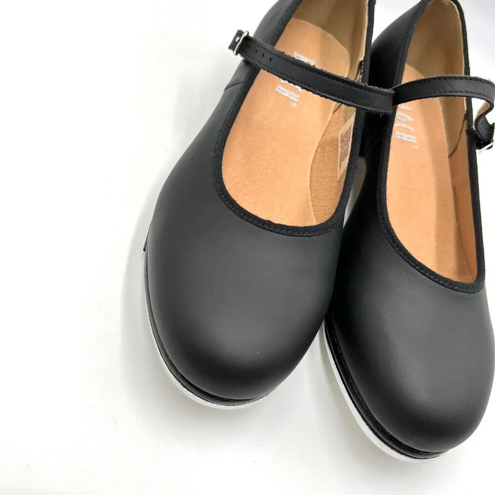 6.5N 6.5 NARROW WIDTH Bloch S0302L Tap On‎ Black Leather Mary Jane Dance Shoes